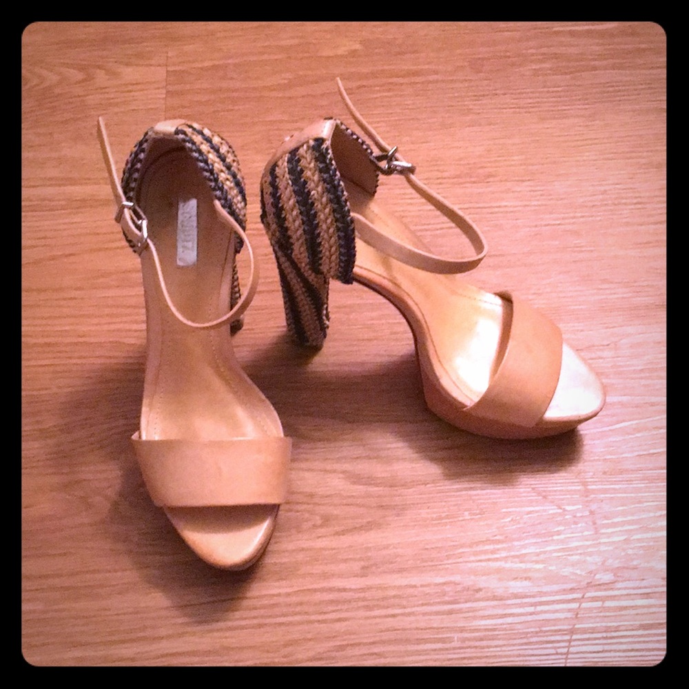 Brand New Schutz Woven Heel Platforms